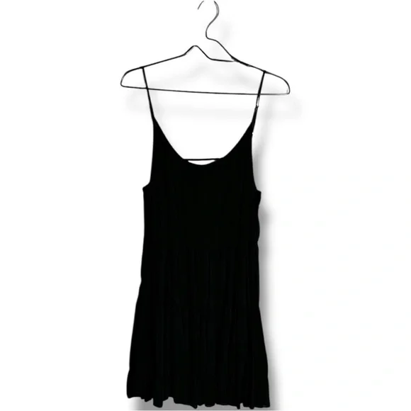 Talula Classic Black Sleeveless Skinny Strap Tiered Empire Waist Mini Dress - Picture 13 of 16